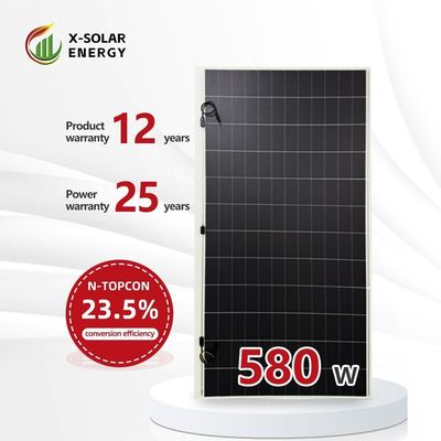 Panel Surya Mono 9bb 100 Watt Dilapisi Pet yang Dipoles Daya Maks. 580W Tegangan Operasi Optimum 44.19 V 23% Daya PV Modul IP67 Tahan Air
