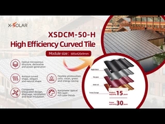 Green Curved Solar Roof Tiles BIPV Solar Photovoltaic Roof Tiles 50W